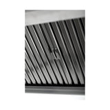 Grill a carbone espositore con cappa, mattone refrattario, superficie di cottura 160 cm, vetro temperato, cappa filtrante, cassetto per il carbone, acciaio inox, 1760×790×2100 mm