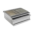 Kohlegrill, Edelstahl, feuerfester Stein, Ascheschublade, 800×730×290 mm – Produktbild