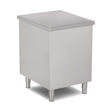 Edelstahl Arbeitstisch, neutral, mit Holzfront, höhenverstellbare Füße, 95 kg, 1500×790×850 mm – Produktbild