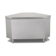 Eck-Buffettheke neutral, 0,9 m³, 1400×790×850 mm, Edelstahl, Holzfront optional – Produktbild