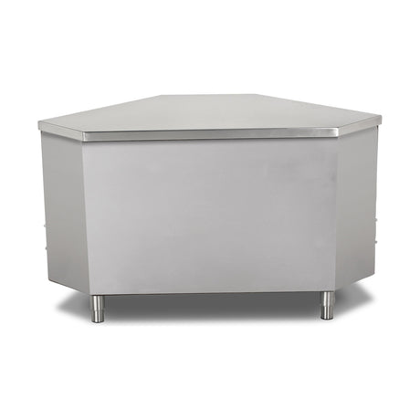 Eck-Buffettheke neutral, 0,9 m³, 1400×790×850 mm, Edelstahl, Holzfront optional – Produktbild