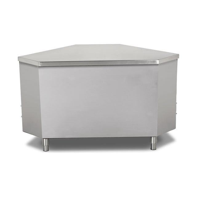 Eck-Buffettheke neutral, 0,9 m³, 1400×790×850 mm, Edelstahl, Holzfront optional – Produktbild