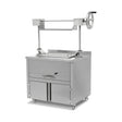 Liftgrill Holzkohle, Edelstahl, hitzebeständiges Hebesystem, Grillrost 660×530 mm, Ascheschublade, Luftklappe, 940×800×900 mm – Produktbild