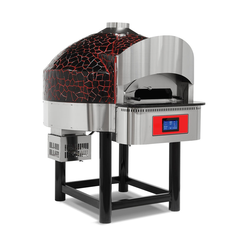 Pizzaofen Gas Drehboden digital, Ø 300 mm 6 Pizzen, 41,2 kW, 75 Stk/h, 1480×1724×1855 mm – Produktbild