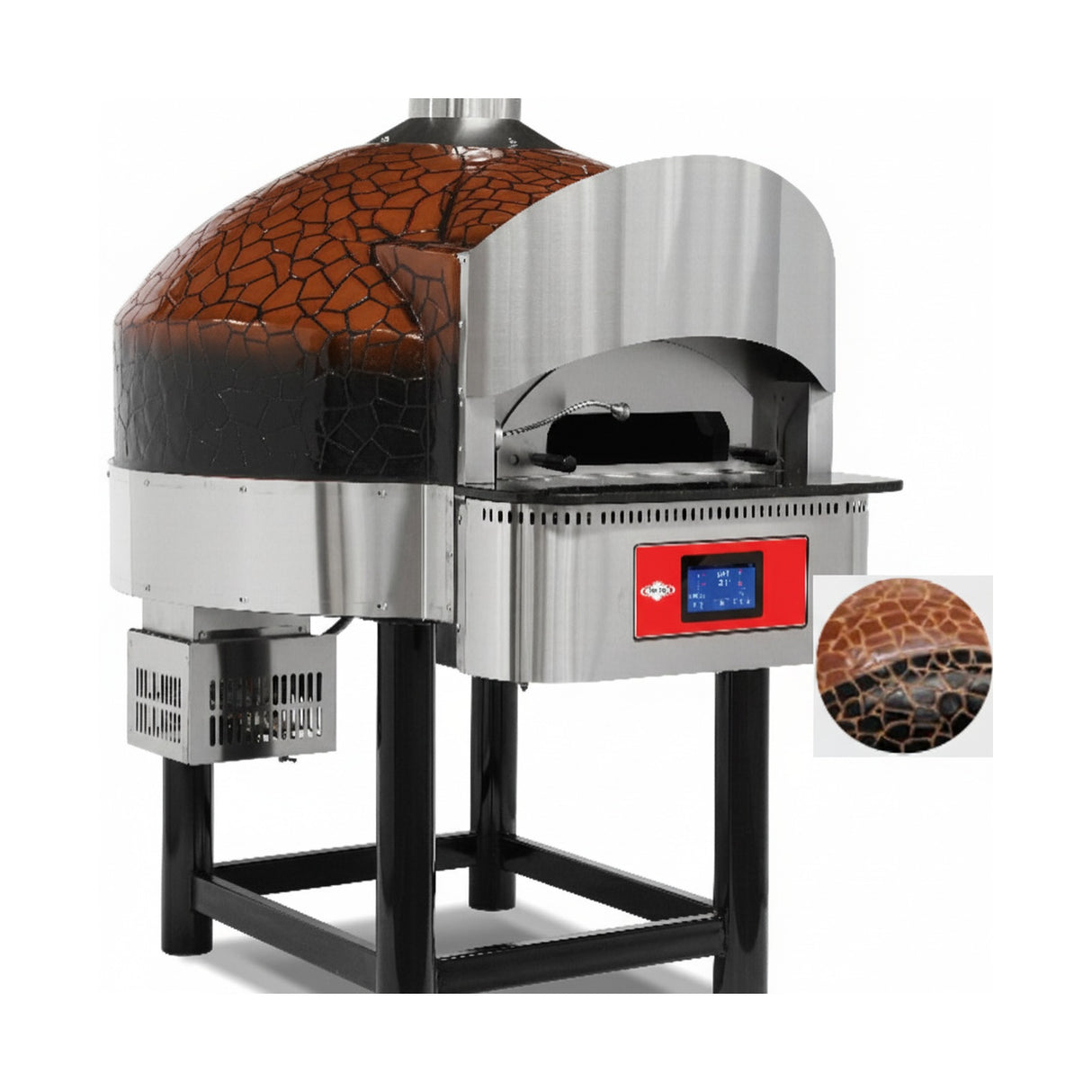 Forno pizza a gas a platea rotante – 6 pizze Ø 300 mm – 41,20 kW – touchscreen da 7 pollici