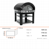 Pizzaofen Gas Steinboden, 34 kW, 1265×1730×800 mm – Abmessungen