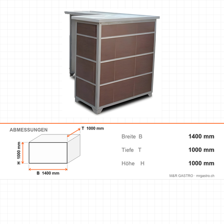 Marmor-Arbeitstisch, 1,4 m³, 1400×1000×1000 mm – Abmessungen