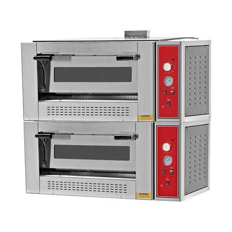 Pizzaofen Gas zweilagig, Ø 300 mm 4+4 Pizzen, 32,2 kW, 1100×950×990 mm – Produktbild