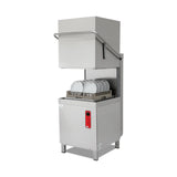 Lave-vaisselle à capot, commande digitale, 1000 assiettes/heure, 4 programmes, panier 500×500 mm, 9 kW, avec pompes doseuses, 740×830×1485 mm