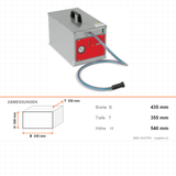 Kammer-Vakuumiergerät, 0,4 kW, Pumpe 10 m³/h, automatische Steuerung, Edelstahl, 435×355×540 mm – Abmessungen