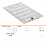 Vakuumdeckel GN 1/1, Edelstahl, 530×325 mm, inkl. Dichtung und Ventil – Abmessungen