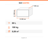 Planeten-Rührmaschine, 60 L, 3 Geschwindigkeiten, 400V, 680×860×1380 mm – Technische Daten
