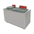 Gemüsewasch- und Trockenmaschine, 157 Liter Edelstahltank, verstellbarer Wasserdruck, Sedimentationskammer, Edelstahl, 1300×660×987 mm – Produktbild