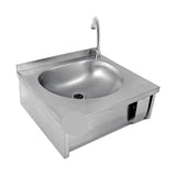 Handwaschbecken Wandmontage, Kniebedienung, Edelstahl, 505×450×220 mm – Produktbild