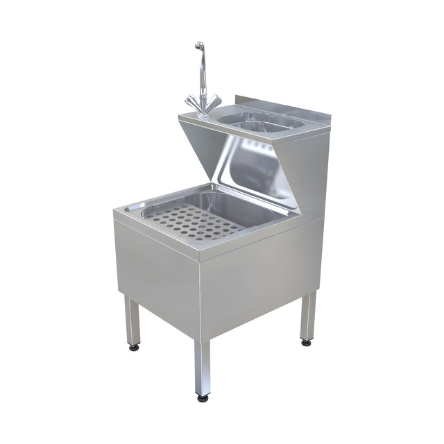 Vorbereitungsspültisch, 1 Becken, 500×600×900 mm, Edelstahl – Produktbild