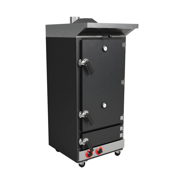 Räucherofen Gas, 4 Roste, 70 kg, Temperatur- & Luftregelung, Edelstahl, 729×903×1808 mm – Produktbild