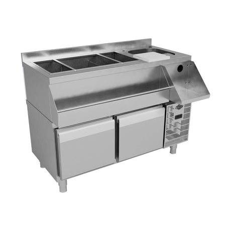 Unterbaukühltisch mit Cocktailstation, 2 Schubladen, 2x2/3 200 GN, 1200×600×850 mm – Produktbild