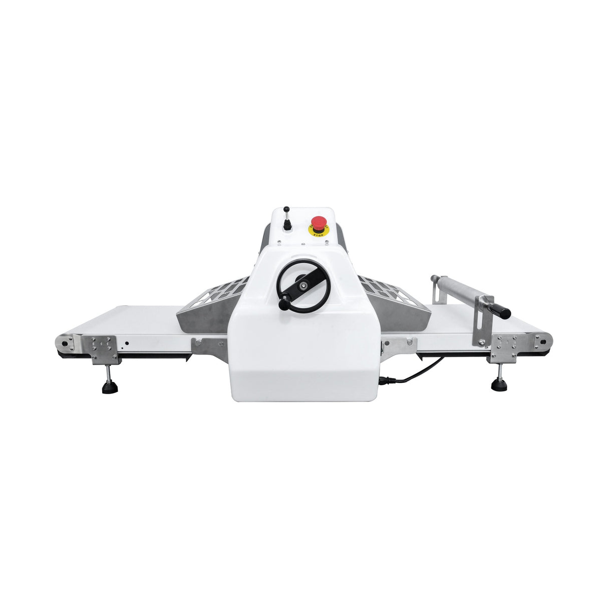 Teigausrollmaschine mit Band, automatisch, Bandbreite 520 mm, verstellbare Dicke, abnehmbarer Schaber, Edelstahl, 0,4 kW, 818×1560×545 mm – Produktbild
