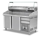 Pizzakühltisch Granite 2 - türig – Salatbar – 1600×800×1020 mm