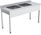 Sink with 2 Bowl Left - 2000x700x850 mm