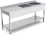 Sink with 2 Bowl Left - 2000x700x850 mm