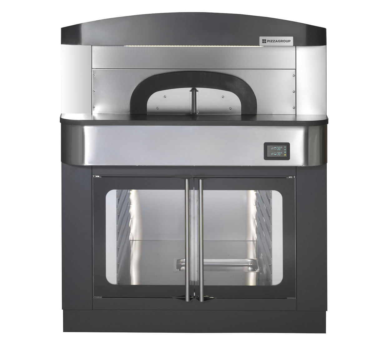 Pizzaofen mit Gärschrank 550 6C – 6 Pizzen – 16,4 kW – 1180×1725×1825 mm – Ansicht 2