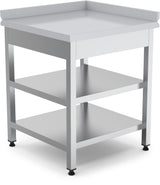 Corner Table with Bottom-Intermediate Shelf Left - 700x700x850 mm