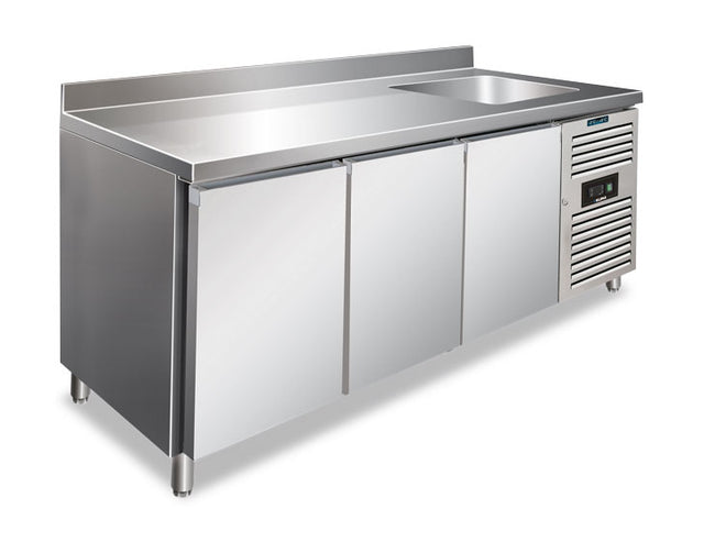 CLV 3200 TN WITH SPLASHBACK dreitüriger Kühl- oder Tiefkühltisch 2020×700×960 mm