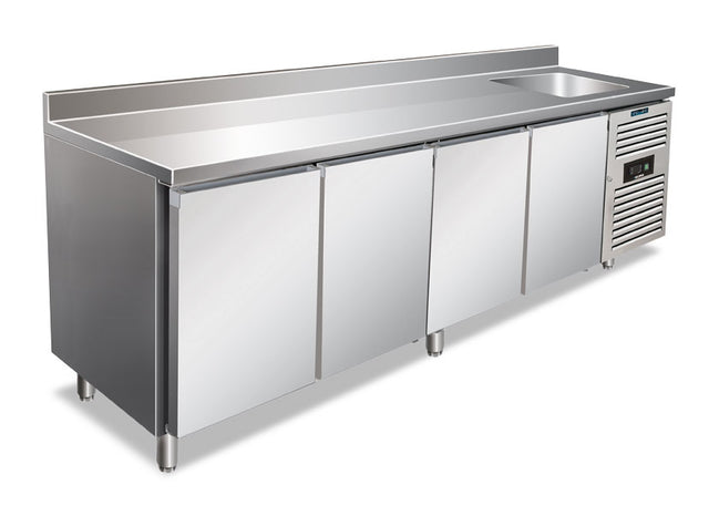 CLV 4200 TN WITH SPLASHBACK ventilierter Kühl- oder Tiefkühltisch 2500×700×960 mm