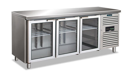 CXF 3100 TNG ventilierter Kühl- oder Tiefkühltisch Glasfront
