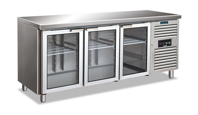 CXF 3100 TNG ventilierter Kühl- oder Tiefkühltisch Glasfront