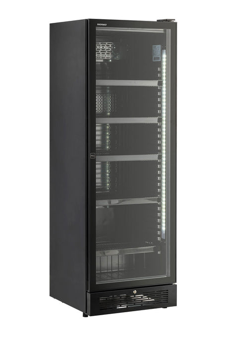 EKG 380 FL BLK Glastür-Getränkekühlschrank 320 L