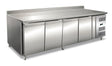 GN 4200 TN WITH SPLASHBACK ventilierter vier Tür Kühltisch 2230×700×950 mm