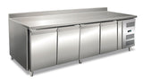 GN 4200 TN WITH SPLASHBACK ventilierter vier Tür Kühltisch 2230×700×950 mm