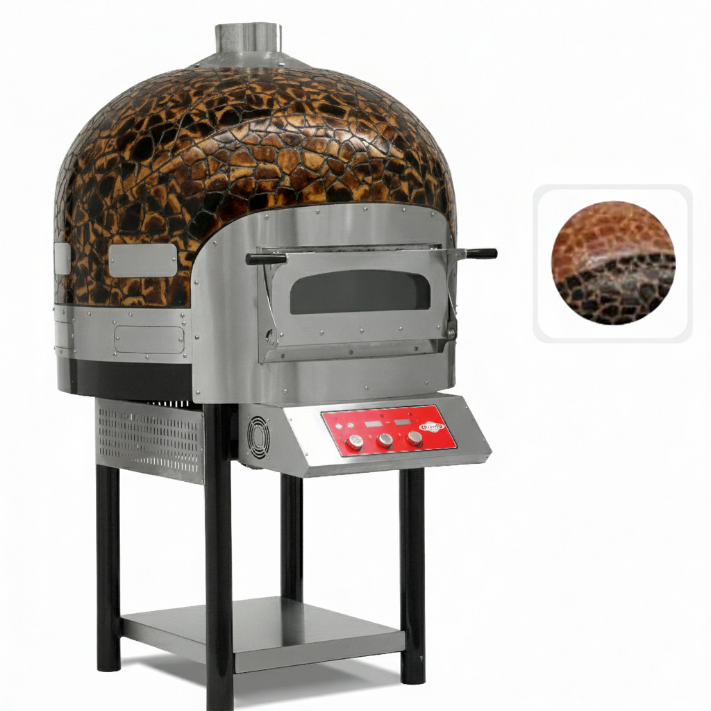 Elektrischer Pizzaofen mit Drehboden – Ø 300 mm 6 Pizzen 75 Pizzen / Stunde