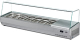 Kühltresen Salatbar – statische Kühlung – digitale Temperaturanzeige – 9x 1/4 GN – 2000×350×500 mm