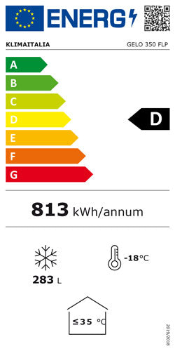 Official energy label, class D