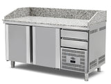 Pizzakühltisch Granit 3 Türen 2100×800×1020 mm – 500 l – 2100×800×1020 mm