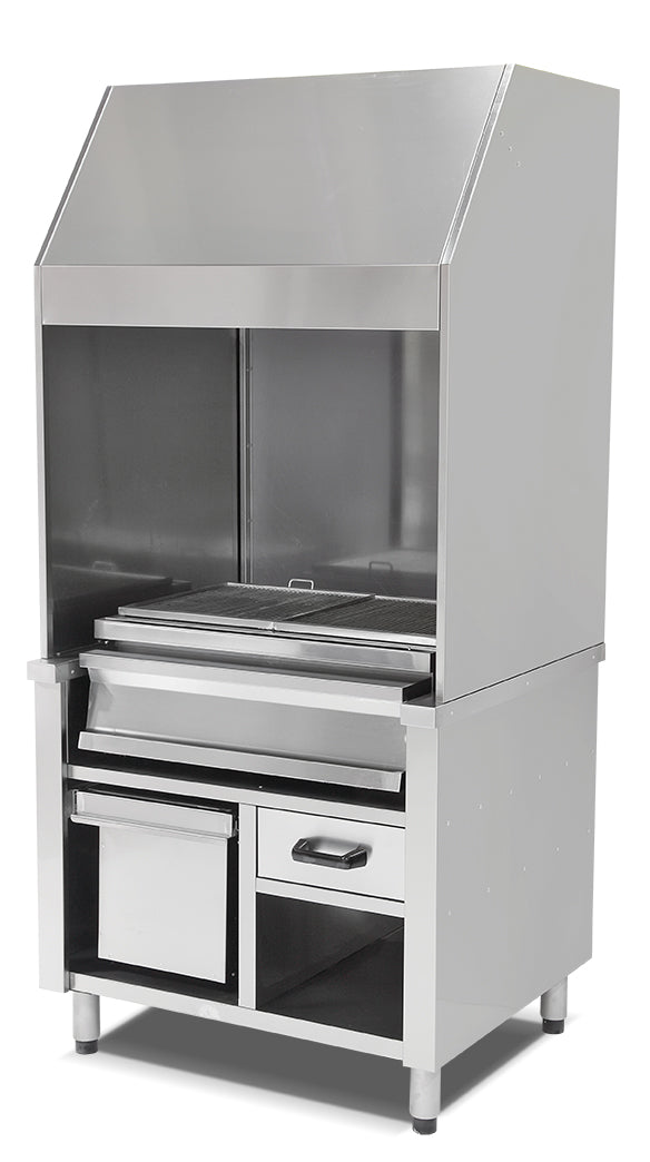 Edelstahl-Holzkohlegrill zur Wandmontage – 160 Grillfläche cm