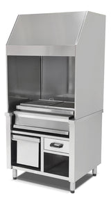 Wand-Kohlegrill Edelstahl – 160 cm Grillfläche – 1765×850×2150 mm