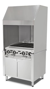 Gas-Dampfgrill Wandgerät 965×850×2150 mm – Edelstahl – Kohlegrill – Ascheschublade
