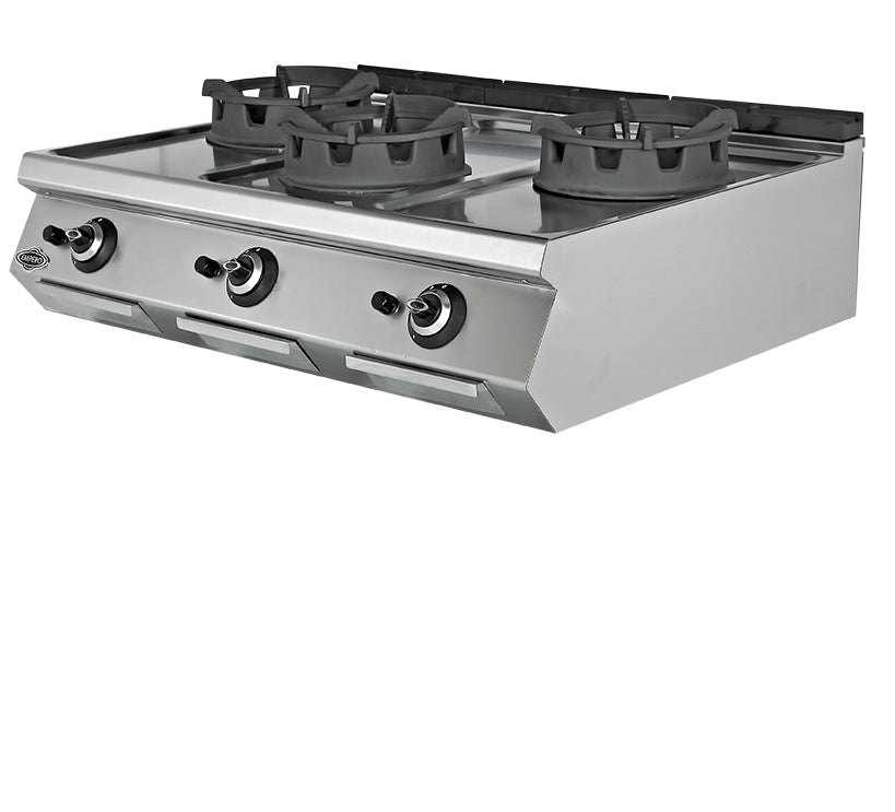 Gas-Wok-Herd 3 Brenner – 54 kW