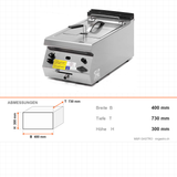 Gasfritteuse – 12 L – 4,34 kW – 400×730×300 mm - Abmessungen