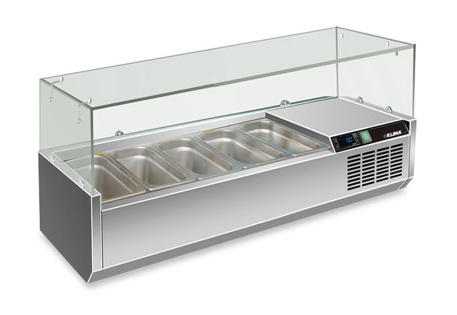 RWX 1402 GN-Aufsatzkühlvitrine 1400×395×435 mm