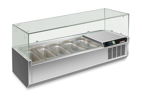RWX 1402 GN-Aufsatzkühlvitrine 1400×395×435 mm