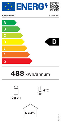 Official energy label, class D