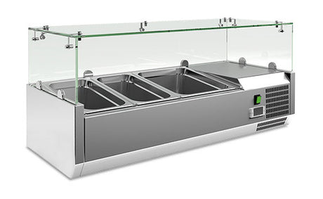 Statische GN-Aufsatzkühlvitrine VRX 1000/380 FG 955×395×435 mm