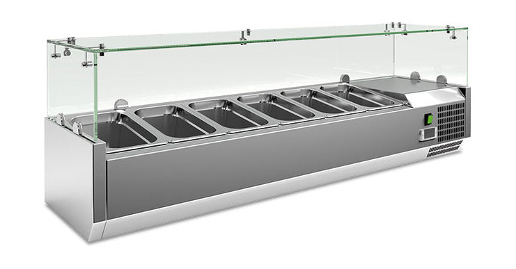 VRX 1400/330 FG GN-Aufsatzkühlvitrine 1400×335×435 mm