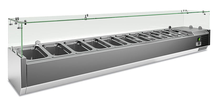 VRX 2000/330 FG GN-Aufsatzkühlvitrine 2000×335×435 mm