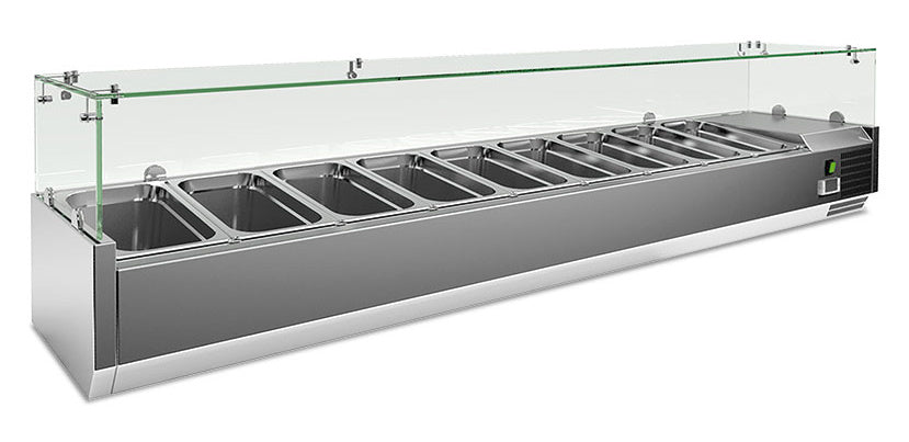 VRX 2000/380 FG GN-Aufsatzkühlvitrine 2000×395×435 mm